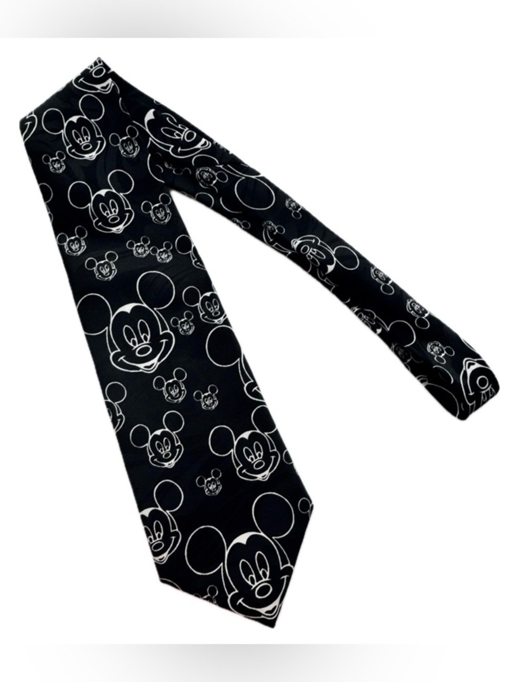 Vintage Balancine Inc Disney Mickey Mouse Black White Novelty Neck Tie USA Made
